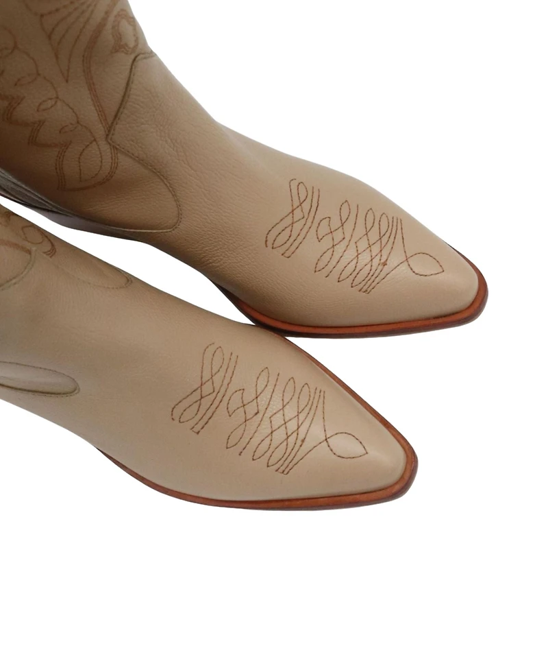 Stivali New York Women's Suede Leather Western Cowboy Booties