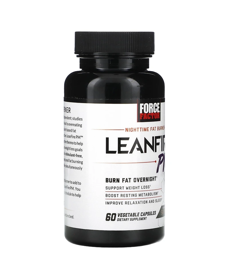 Force Factor LeanFire Pm Weight Loss Pills for Women & Men, Fat Burner & Overnight Weight