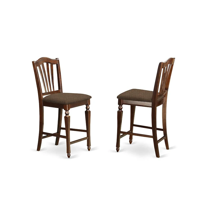 East West Furniture 5 Pc counter height Dining set-Square gathering Table with 4 Stools