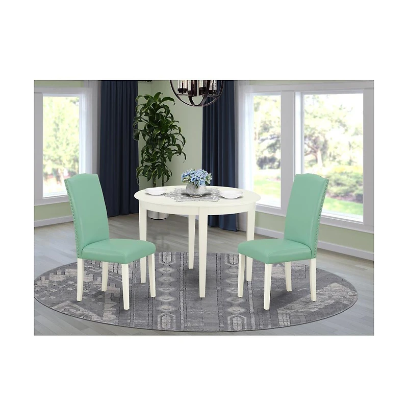 East West Furniture Dining Room Set Linen White