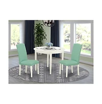 East West Furniture Dining Room Set Linen White
