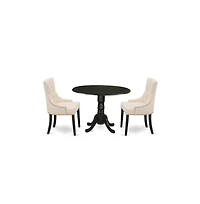 East West Furniture Dining Room Set Black