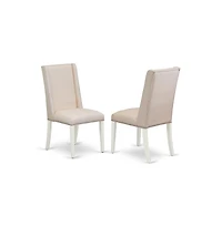 East West Furniture 5-Piece Modern Dining Table Set Included 4 Kitchen Dining chairs Upholstered Nails Head Seat and Stylish Chair Back and Rectangula