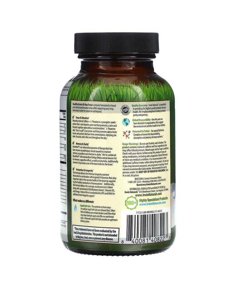 Irwin Naturals Healthy Brain All-Day Focus