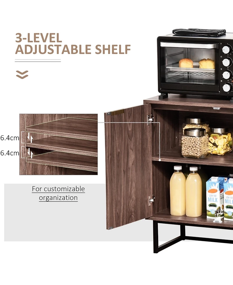Homcom Double Door Storage Cabinet w/ Adjustable Shelf Sideboard Console Table