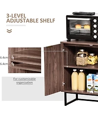 Homcom Double Door Storage Cabinet w/ Adjustable Shelf Sideboard Console Table