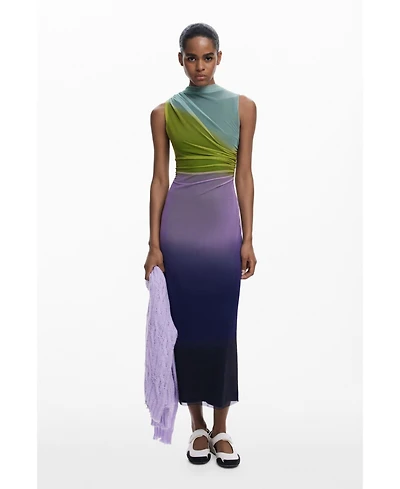 Desigual Women's Gradient tulle midi dress