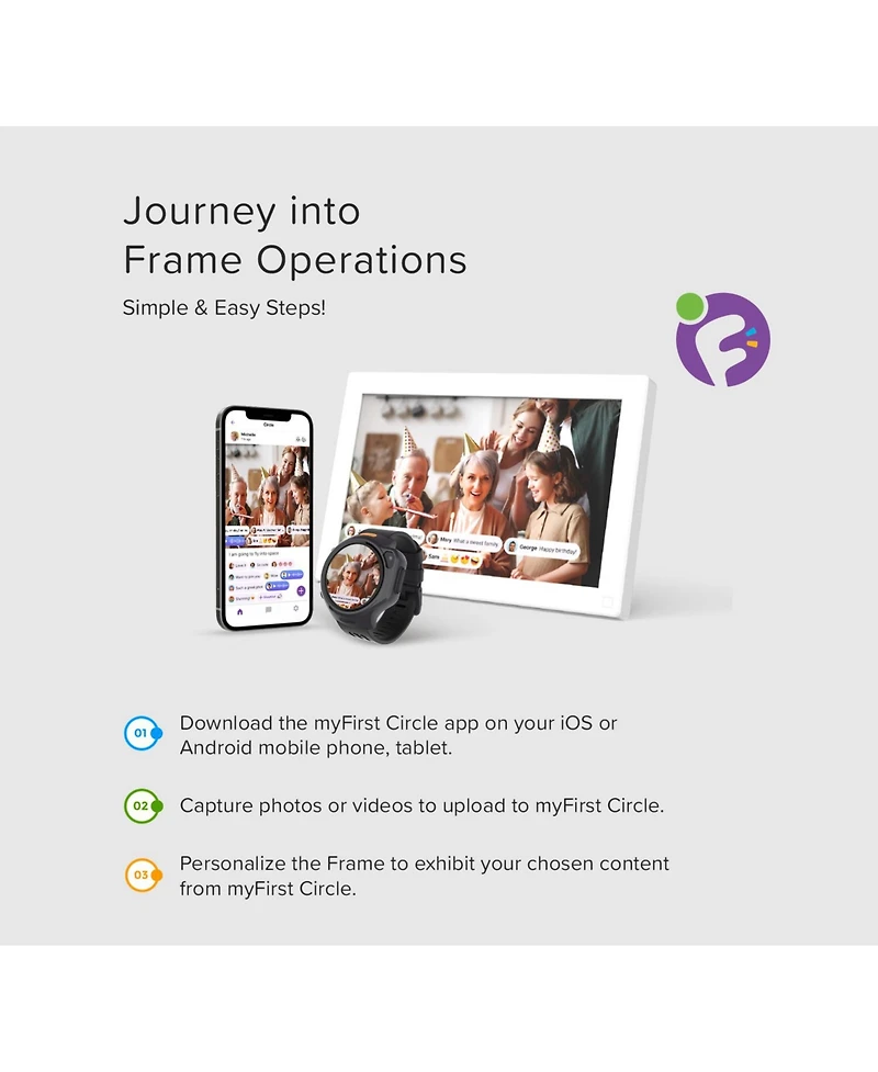 Smart WiFi Digital Photo Frame myFirst Frame Live 10 Inch Lcd Touch Screen, Auto-Rotate, 32GB Memory with Cloud Storage