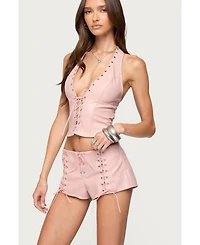 Edikted Women's Elisha Lace Up Halter Top