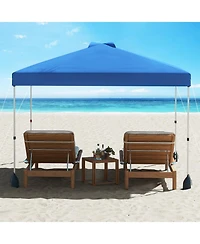 Gymax 10 X Ft Pop up Canopy Tent w/ 1 Sidewall Wheeled Bag 8 Stakes & 4 Wind Ropes