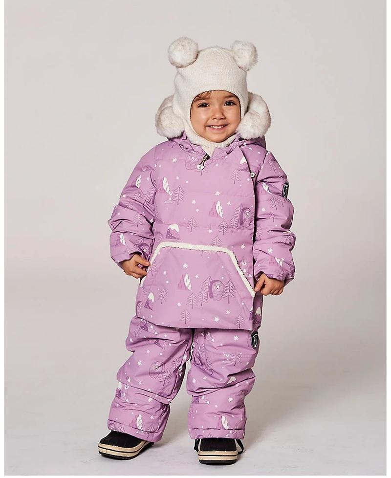 Deux par Baby Girl Two-Piece Snug Snowsuit Purple Bear Print - Baby|Toddler