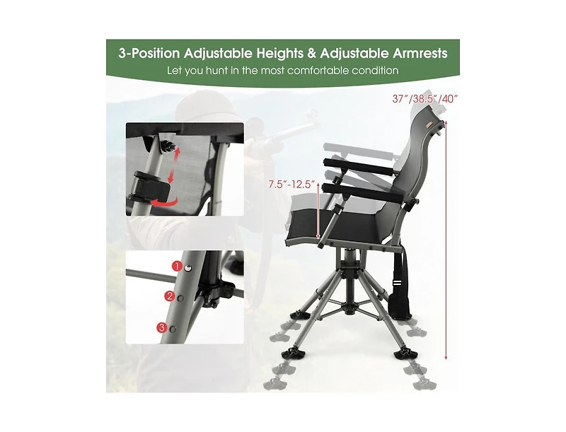 360 Degree Silent Swivel Hunting Chair
