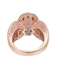 Suzy Levian New York Sterling Silver Oval Cut Center Topaz Cocktail Ring