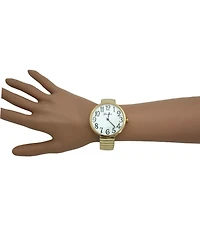 Olivia Pratt Gold Super Large Face Stretch Strap Watch