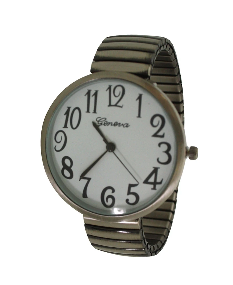 Olivia Pratt Metallic Super Large Face Stretch Strap Watch