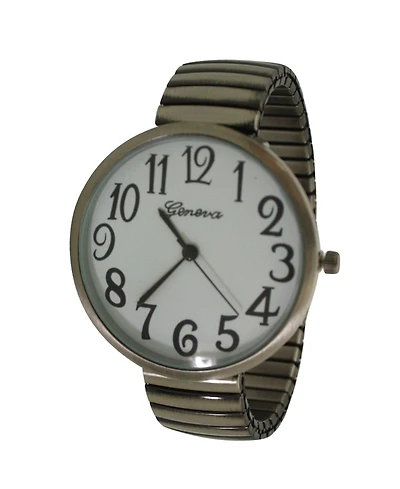 Olivia Pratt Metallic Super Large Face Stretch Strap Watch