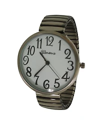 Olivia Pratt Metallic Super Large Face Stretch Strap Watch