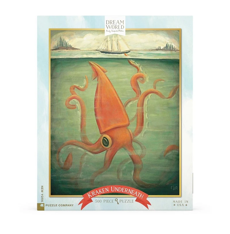 New York Puzzle Company Kraken Underneath 500 Piece Puzzle
