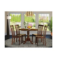East West Furniture 5 Pc Kitchen nook Dining set-small Table and 4 Dining Chairs