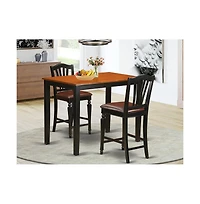 East West Furniture 3 Pc pub Table set - Dining Table and 2 counter height stool