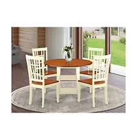 East West Furniture Dining Room Set Buttermilk & Cherry