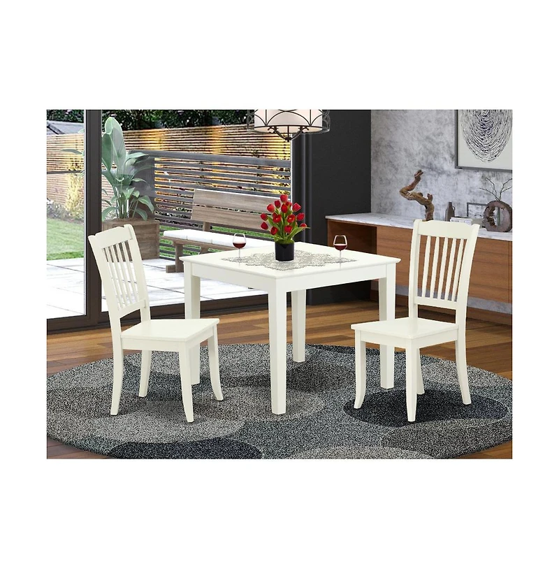 East West Furniture Dining Room Set Linen White
