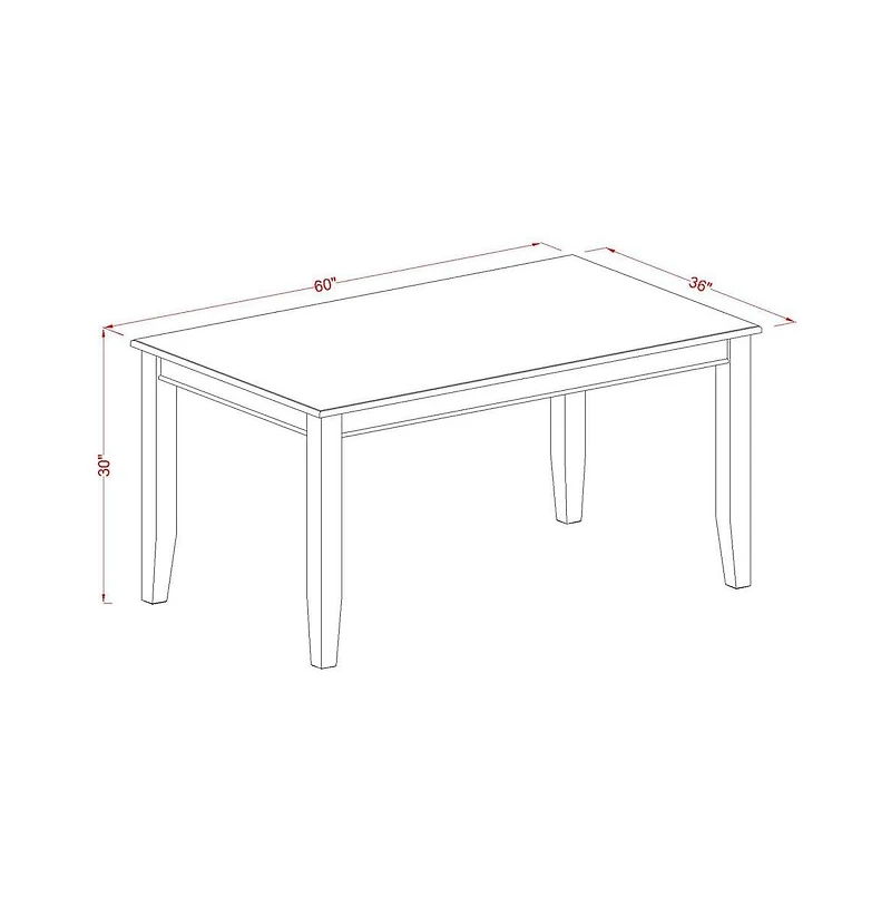 East West Furniture Dining Room Set Black