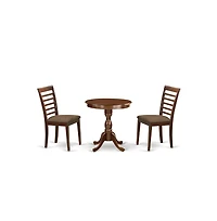 East West Furniture 3-Pc Modern Kitchen Dining Set