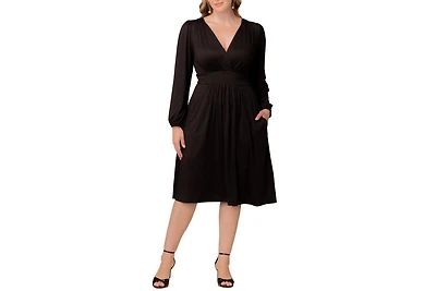 Kiyonna Plus Diana Long Sleeve Midi Dress