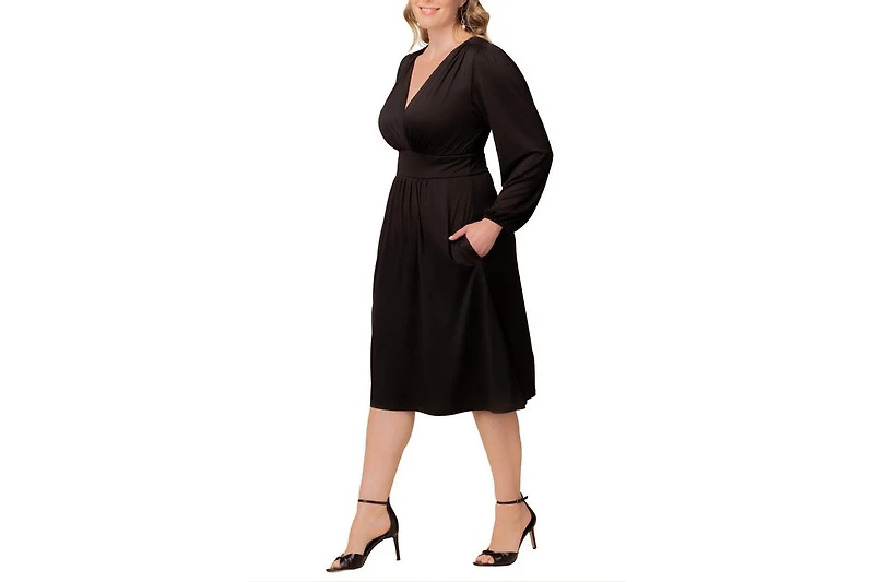 Kiyonna Plus Diana Long Sleeve Midi Dress