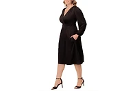 Kiyonna Plus Diana Long Sleeve Midi Dress