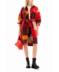 Desigual Women's Checked overshirt coat