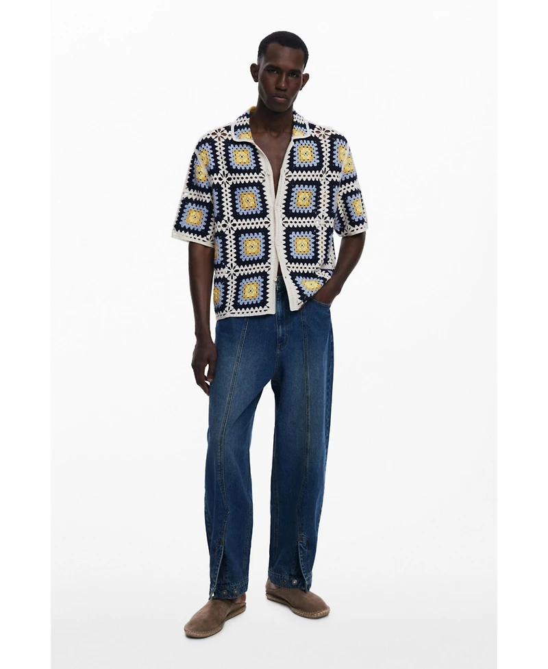 Desigual Men's Crochet short-sleeve shirt