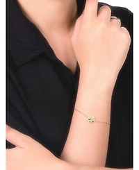 Devata Clover Heart Chain Bracelet in 14K Gold, 6.5 in adj to 7.5 in, approx. 2.8 grams.