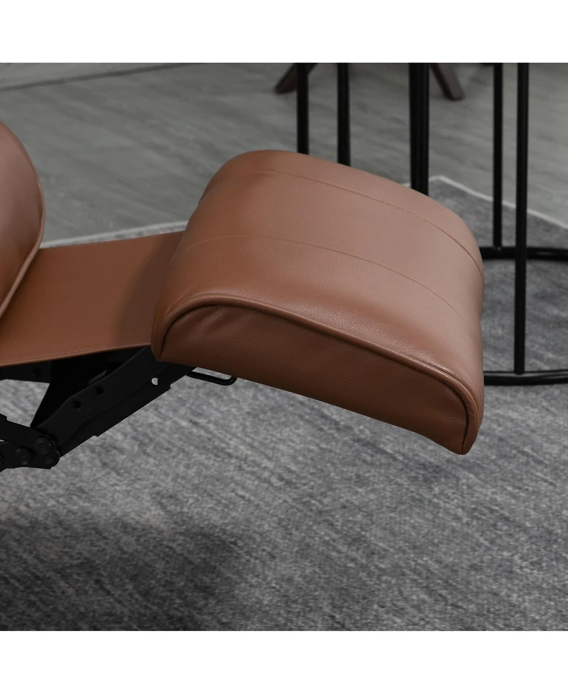 Homcom Faux Leather Manual Recliner with Swivel Wood Base