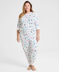 Holiday Lane Plus Multi Menorah Cotton Pajama Set, Macy's Exclusive