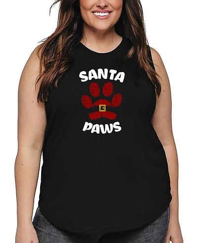 La Pop Art Plus Santa Paws Word Tank Top