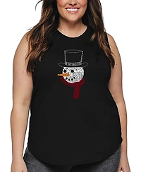 La Pop Art Plus Snowman Face Word Tank Top