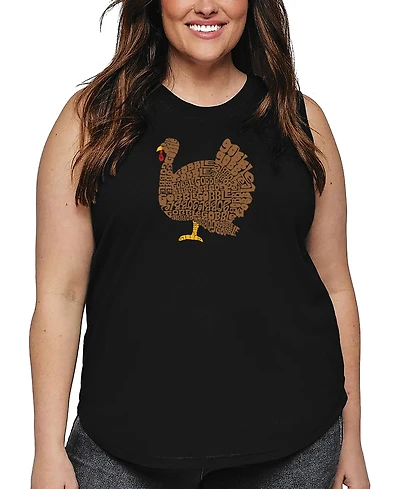 La Pop Art Plus Thanksgiving Word Tank Top