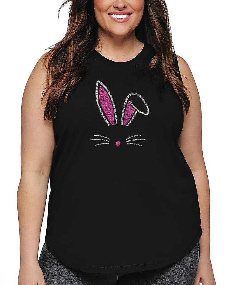 La Pop Art Plus Bunny Ears Word Tank Top