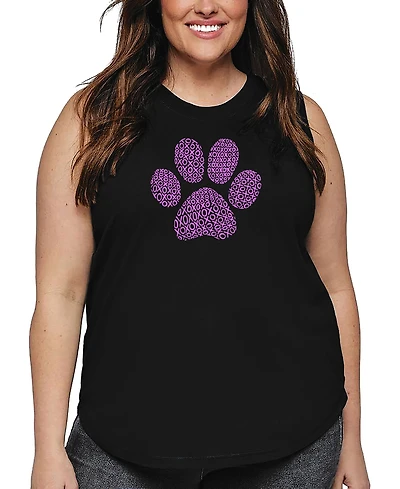 La Pop Art Plus Xoxo Dog Paw Word Tank Top