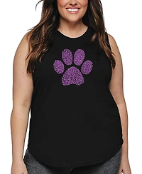 La Pop Art Plus Xoxo Dog Paw Word Tank Top