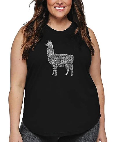 La Pop Art Plus Llama Mama Word Tank Top