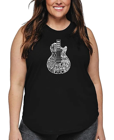 La Pop Art Plus Rock Guitar Head Word Tank Top