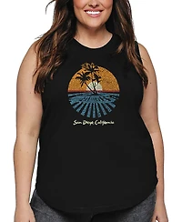La Pop Art Plus Cities San Diego Word Tank Top