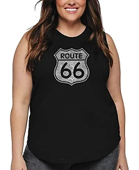 La Pop Art Plus Legendary Route 66 Word Tank Top