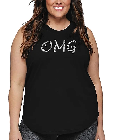 La Pop Art Plus Omg Word Tank Top