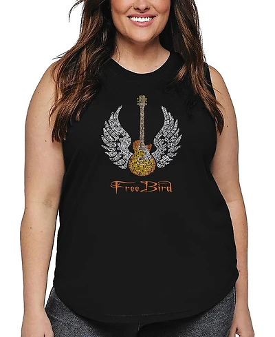 La Pop Art Plus Lyrics To Freebird Word Tank Top