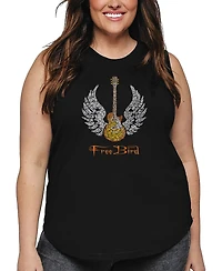 La Pop Art Plus Lyrics To Freebird Word Tank Top