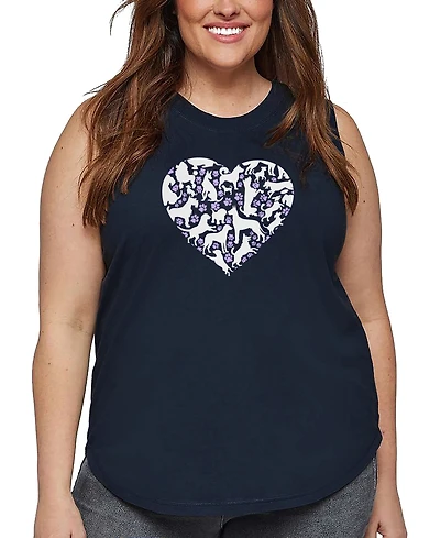 La Pop Heart Plus Dog Word Art Tank Top